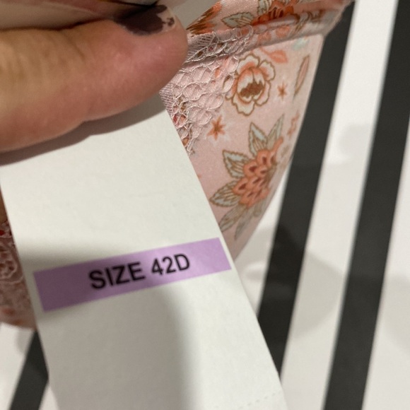 Jessica Simpson bra 42D New Floral lace pink padded throughout NEW‎ - Picture 4 of 5